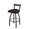Holland Bar Stool Co 30" Low Back Swivel Bar Stool, Black Wrinkle, Rein Coffee Seat 82130BW025 - alternate 1